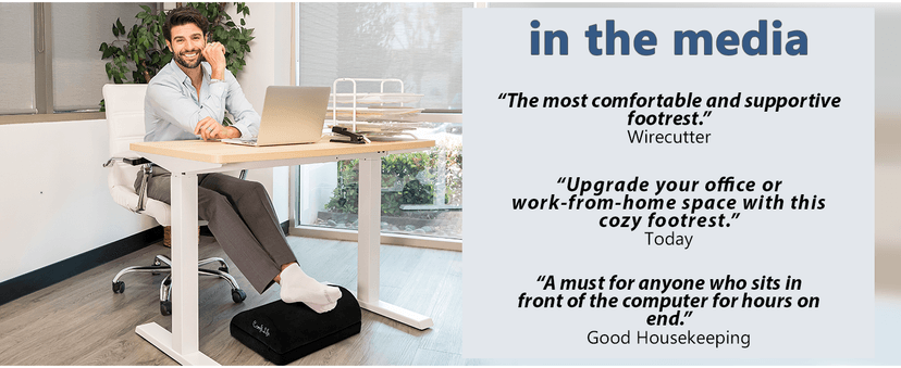 ComfiLife Foot Rest for Under Desk at Work – Adjustable Desk FootRest for Office Chair, Gaming Accessories – Ergonomic Teardrop Design for Back, Hip & Leg Pain Relief – 100% Memory Foam (Black)