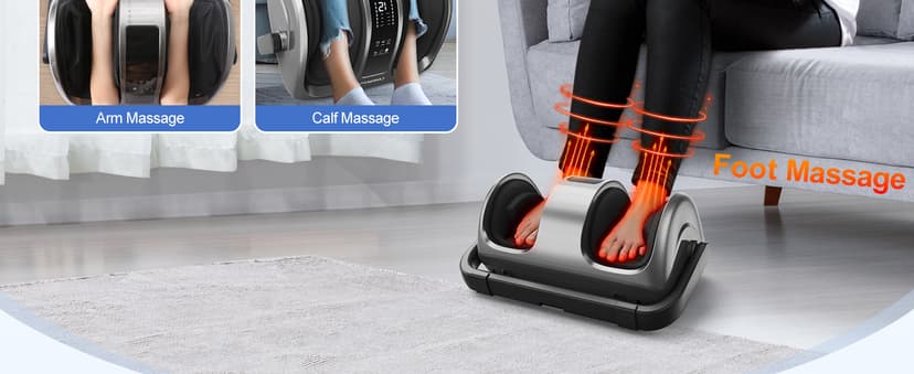CARESKY® Shiatsu Foot Massager with Heat and Remote-FSA Eligible HSA Electric Deep Kneading Foot Massager for Neuropathy, Plantar Fasciitis, Massage Feet/Leg/Calf/Ankle, Gifts for Women and Men B0D83GDVG8