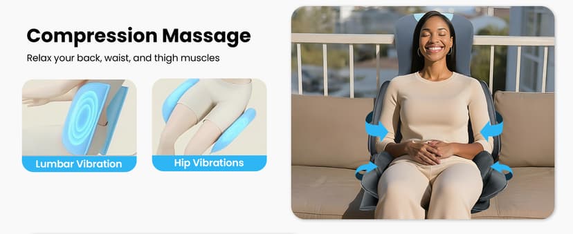 COMFIER Shiatsu Neck & Back Massager with Heat, Full Back Coverage Massage Chair Pad with 4D Kneading & Adjustable Neck Nodes, Waist & Hip Compression, Mother Day Gift for Mom