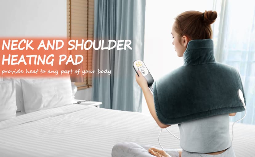 Neck Heating Pad Gifts for Dad, Men, XL Weighted Shoulder Heat Pad, Back Pain Relief Heat Pads, Gifts for Mom, Women and Christmas, Birthday, Mother's Day, Fathers Day Warm Gifts, 23'' x 17''
