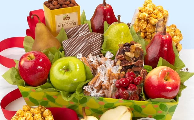 A Gift Inside Orchard Delight Fruit and Gourmet Basket