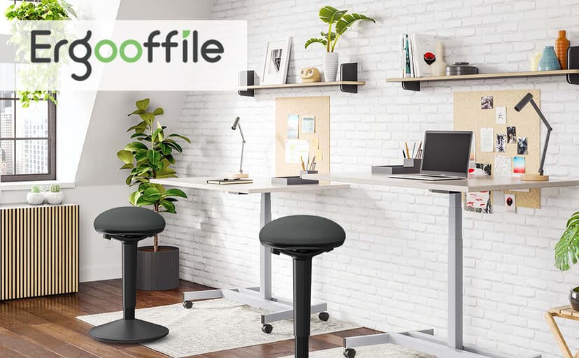 Standing Desk Chair with 360-Degree Standing Desk Chair with Memory Foam Seat Cushion, Lightweight & Flexible