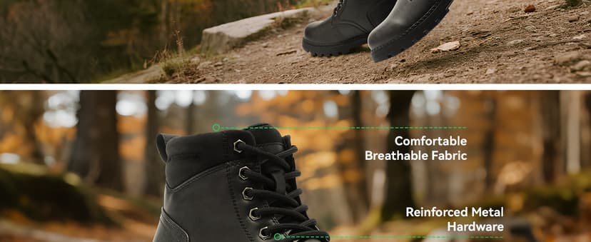 ANJOUFEMME Combat Hiking Boots for Women- Lace up Ankle Work Boots Lightweight Casual Winter Shoes for Backpacking Trekking Walking