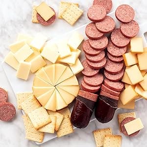 Hickory Farms Signature Beef Meat and Cheese Gift Basket (Medium) - Box Set | Charcuterie Board Food | Summer Sausage | Father's Day | Mother's Day | Easter | Christmas | Holiday | Housewarming | Gourmet | Sympathy | Care Package