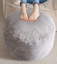 HIGOGOGO Papasan Chair Cushion with Corduroy Cover (Without Chair), 48 x 48 Inch Supportive Cushion, Overstuffed Chair Cushion,Beige