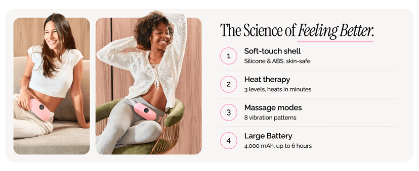 Menstrual Heating Pad for Period Cramps – Portable Heating Pad for Period Cramps Relief with Heat & Massage, Wearable Cordless Warmer for Pain Relief, Rechargeable & Wireless for Women B0F9TVN9PR