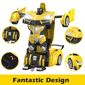 Transform Remote Control Car, RC Cars for Boys Age 3-5 6-8, One-Button Transform Toy Cars, 2.4GHz, 360° Spin, 1:16 Scale, Flashing Headlight,3-8 Year Old Grandkids Christmas Birthday Gifts