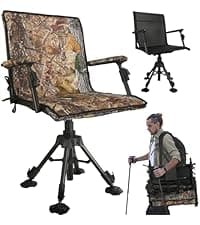 FUNHORUN Hunting Blind with Floor Mat, 360 Degree See Through Ground Blind with Carrying Bag, 2/3/4 Person Pop Up Camouflage Tent Portable Concealed Shelter