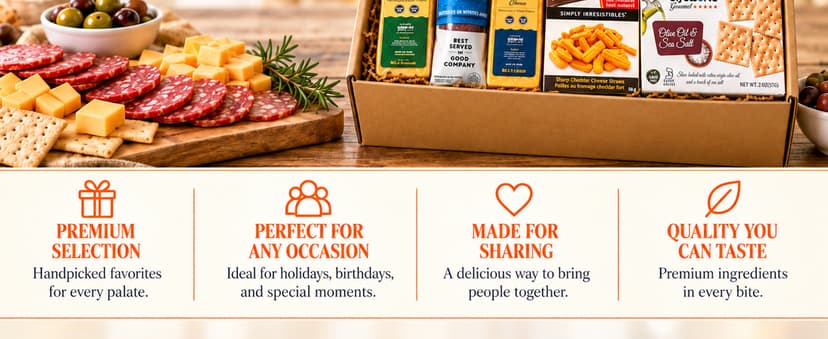 Deluxe Meat and Cheese Gift Basket – Gourmet Charcuterie Assortment Charcuterie Food Items, Meat Cheese Assortment, Food Gifts for Men, Tailgating, Business, Congratulations, Care Packages, Thanksgiving and Christmas Gifts - 11-item Bundle