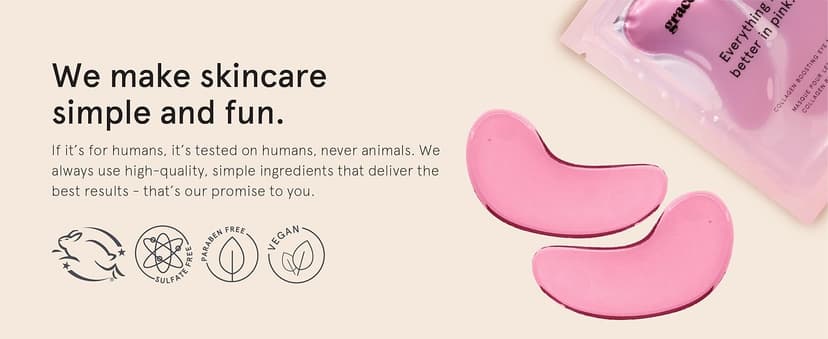 grace & stella Award Winning Under Eye Mask - Reduce Dark Circles, Puffy Eyes, Undereye Bags, Wrinkles - Gel Under Eye Patches - Gifts for Women Under 10 Dollars - Vegan Cruelty-Free (Pink, 6 Pairs)