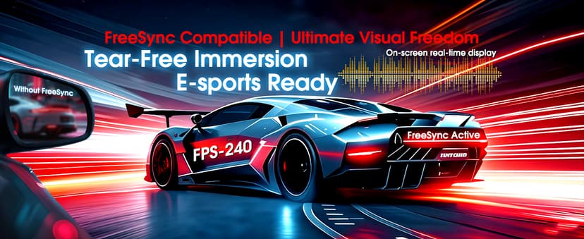 SANSUI 27 Inch Curved 240Hz Gaming Monitor FHD 1080P, 1500R Curve Computer Monitor, 130% sRGB, 4000:1 Contrast, HDR, FreeSync, MPRT 1Ms, Low Blue Light, HDMI DP Ports, Metal Stand, DP Cable Incl.