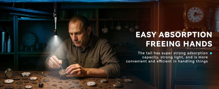 VIBELITE Extendable Magnetic Flashlight with Telescoping Magnet Pickup Tool-Cool Gadget Birthday for Men, Dad, Husband, Him, Father, Mechanic,Tech, Handyman, Boyfriend, Women, Black