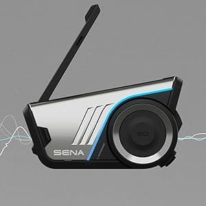 Sena 60S Motorcycle Communication Headset with Wave, Mesh, and Bluetooth Intercom, 2nd Generation Sound by Harman Kardon