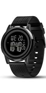 YUINK Mens Watch Ultra-Thin Digital Sports Watch Waterproof Stainless Steel Fashion Wrist Watch for Men Women