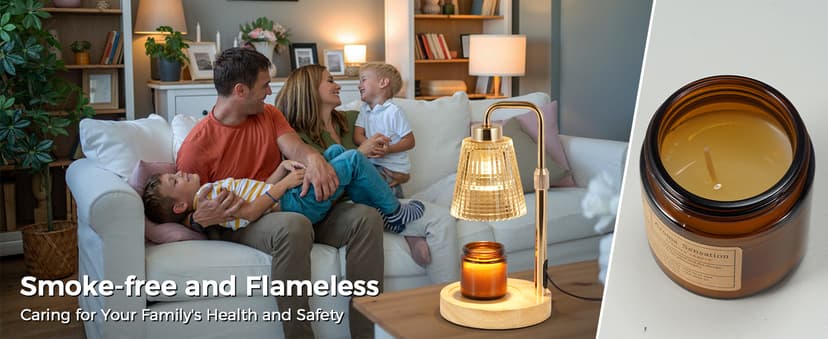 Candle Warmer Lamp with Timer Dimmable, Birthday Gifts for Women Mom, House Warming Gifts New Home Decor, Wax Melt Warmer for Jar Candles with 2 Bulbs