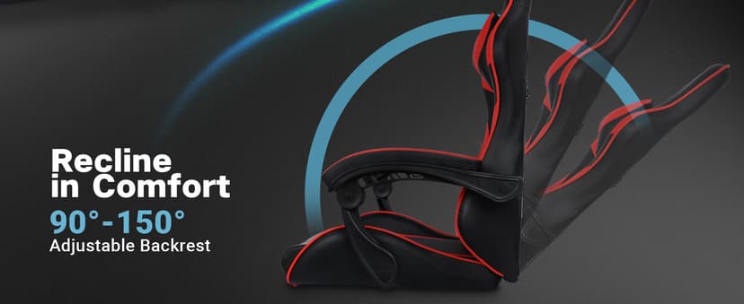 Gaming Chair with Footrest and Lumbar Support, Height Adjustable Chair with 360°Office Desk Chair,Heavy Duty 330lbs Computer Chair for Adults