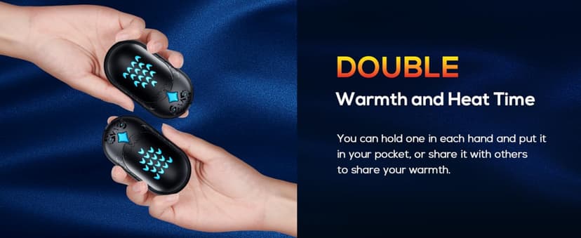 GUKAUT Hand Warmers Rechargeable, 2 Pack 6000mAh Electric Portable Heater, 20 Hrs Long Heating Hot Pockets Hand Warmer, Hunting Gear, Gifts for Women, Men, Raynauds, Camping, Golf, Outdoors