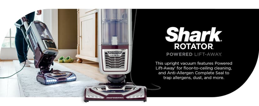 Shark NV752 Rotator Powered Lift-Away TruePet Upright Vacuum with HEPA Filter, Large Dust Cup Capacity, LED Headlights, Upholstery Tool, Perfect Pet Power Brush & Crevice Tool, Bordeaux