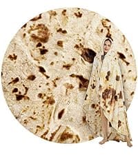 SeaRoomy Burritos Tortilla Blanket, Realistic Food Wrap Blanket Double Sided, Novelty Funny Tortilla Round Giant Soft Blankets (Beige, 47 inches)
