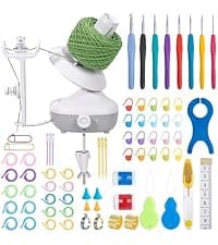 Etcokei Yarn Winder, Electric Yarn Ball Winder for Crocheting, Compact Yarn Cake Winder with Strong Tension Stepless Speed, Automatic Yarn Spinner Wool Winder, Ideal Helper for Knitting Lovers(White)