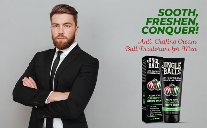 Pelto Jingle Anti-Chafing Cream Ball Deodorant for Men. 2024 Stocking Stuffers for Men Christmas Gifts For Husband Boyfriend, Unique Gifts for Him. White Elephant Gift Dad Boyfriend Secret Santa
