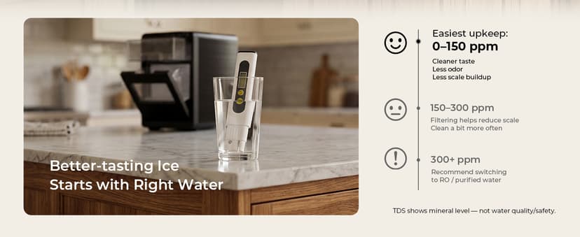 Nugget Ice Maker Countertop: 44lb/Day, Self-Cleaning, Black Stainless Steel, Portable, Soft Chewable Pebble Ice Machine for Home Kitchen, RV & Office
