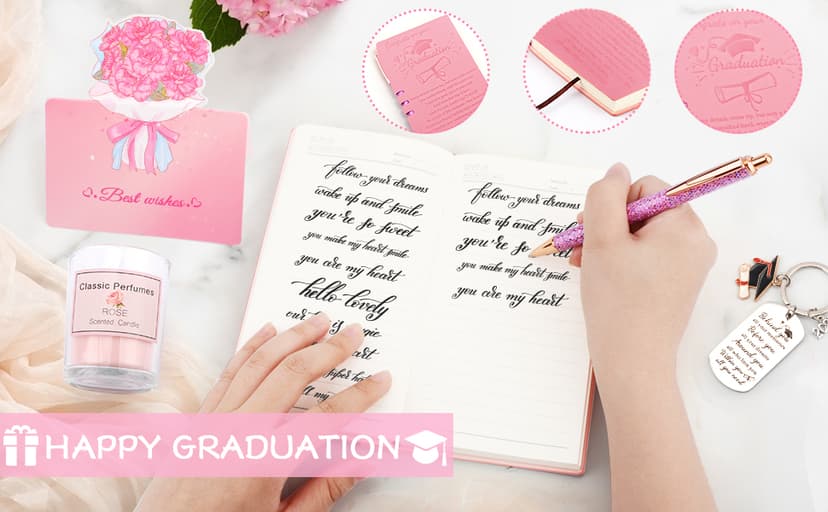 Graduation Gifts for Her 2025, She Believed She Could So She Did Tumbler, Congratulations Gifts for Women Girls Grad Keychain Notebook Pen, College High School Graduation Gift for Sister Friends