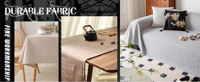 Heavy Linen Fabric 80x57 Inches, 1.2mm Thickness, Plain Solid Color Cloth for Embroidery, Clothing, Sewing - Linen Texture Material (Dark Grey)