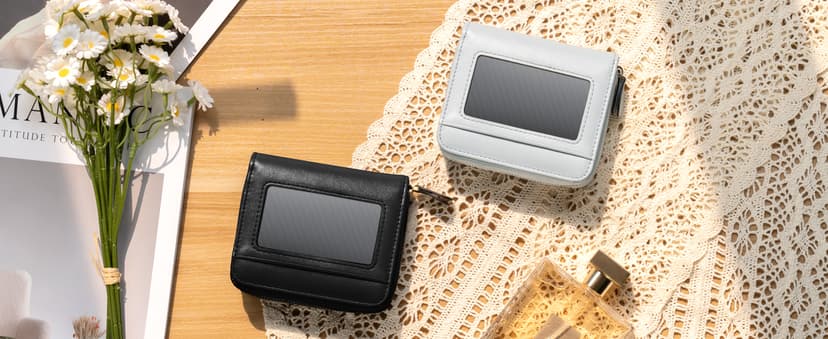 XINNSTAR Small Wallet for Women, Genuine Leather RFID Blocking Credit Card Holder Slim Compact Coin Purse Women's Wallets with ID Window 8 Card Slots