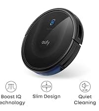 eufy Robot Vacuum 11S MAX, Super Thin, Powerful Suction, Quiet, Self-Charging Robotic Vacuum Cleaner, Cleans Hard Floors to Medium-Pile Carpets, Black