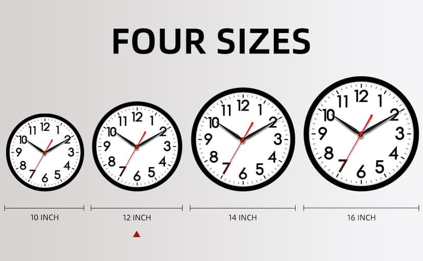 AKCISOT 12 Inch Wall Clock Silent Non-Ticking Modern Wall Clocks Battery Operated - Analog Classic Clock for Office, Home, Bathroom, Kitchen, Bedroom, School, Living Room(Black)