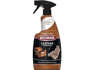 Weiman Leather Cleaner Conditioner & Protector for Couches, Boots, Chairs, Bags, Purses & Auto Interior with Microfiber Towel Included (2 Pack)