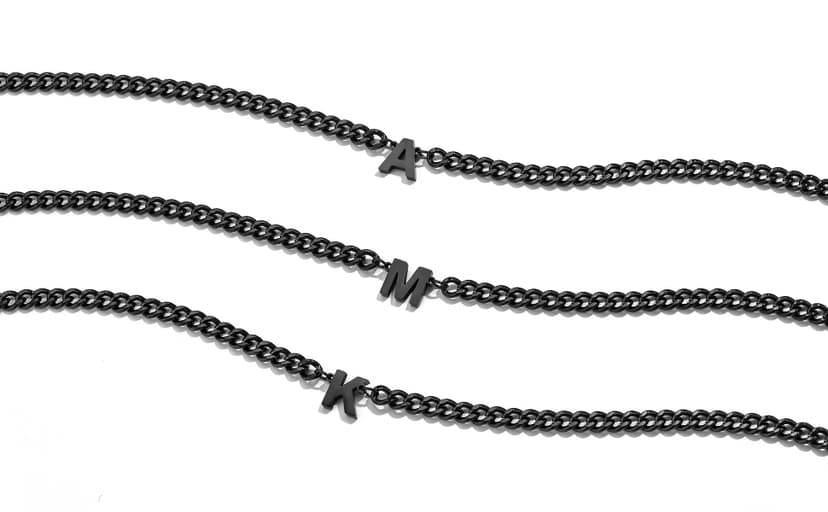 DuoDiner Initial A-Z Cuban Link Chain Necklaces for Men Boys Women Letter Pendant Stainless Steel 6.5mm 18+2 Inches,Jewelry Gifts