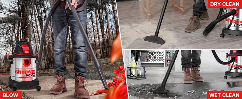 Shop-Vac 5 Gallon 4.5 Peak HP Wet/Dry Vacuum, Stainless Steel Tank, Portable Shop Vacuum with Filter, Hose and Accessories for Garage, Workshop. 5920588