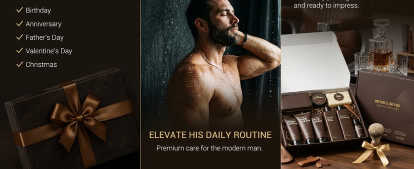 Rinse & Robust Gifts for Men 10Pcs Gift baskets for Men, Sandalwood Bath and Body Works Men Gifts for Birthday for Dad Boyfriend Husband B0DW8M5GBN