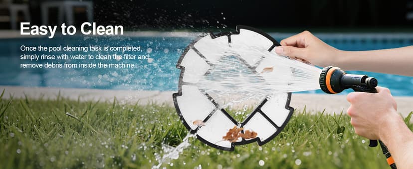 X2 Cordless Pool Cleaner Robot, Robotic Pool Vacuum for Above/In Ground Pool, 45W Dual-Motor, Self-Parking, Enhanced with 2L Debris Capacity