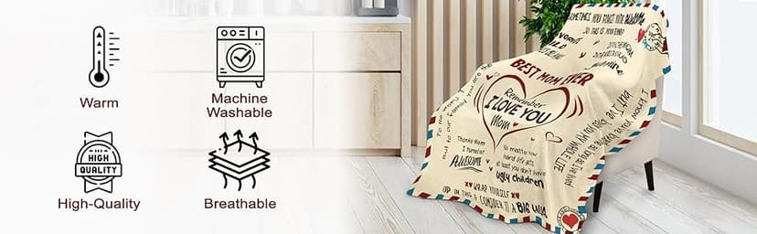 GEEMBI Gifts for Mom from Daughter Son - Super Soft Fleece Throw Blanket for Couch Bed 60x80 in - Mothers Day Mom Birthday Gifts, Mama Gift for Mother, Lightweight Fleece Blanket for Women