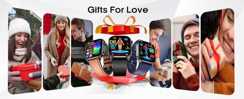 Advanced Health Smartwatch for Women Men with Real-Time Monitoring of Heart Rate, Blood Oxygen, Body Temperature, Blood Pressure, Sleep Auality and Stress Levels.Always-On Display, for Android & iOS