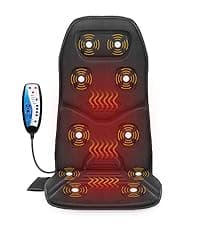 COMFIER Back Massager Seat Cushion with Heat,10 Vibration Motors, Massage Chair Pad,Chair Massager for Pain Relief at Office/Home,Christmas Gifts for Men Women