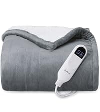 Preheat Function, 6 Heat & 6 Timer (Up to 10H) Settings, 8H Auto Shut Off, ETL & FCC, Gifts for Men Senior, Cozy Room Decor Bedsure Thick Heated Blanket Electric Throw, Fast Heating, Grey 50"x60" B0BZYX45MR