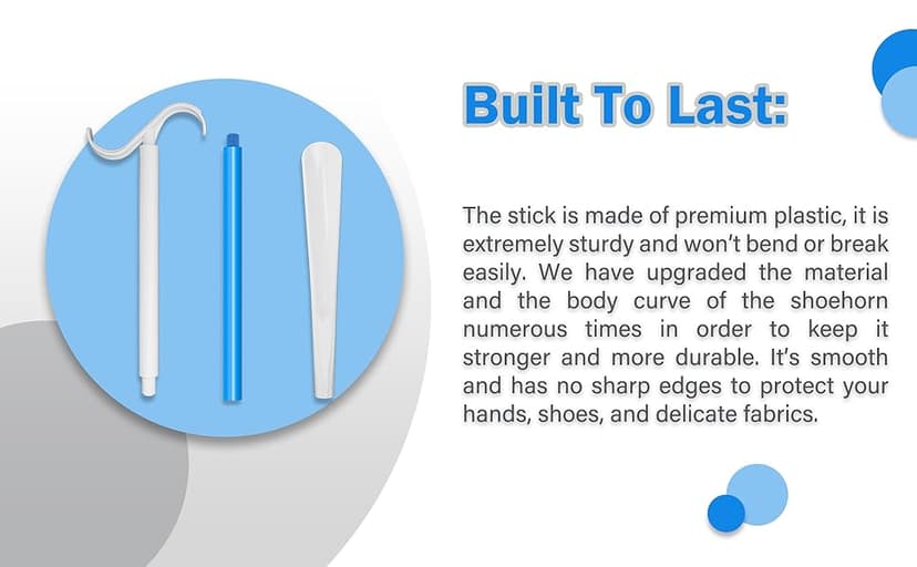 35.5 Inch Long Handled Shoe Horn, Dressing Stick, Sock Remover Aid Helper - Versatile, Adjustable Dressing Aid for Shoes, Socks, Shirts, Pants - Long Shoe Horn, Shoe Horn Long Handle for Seniors