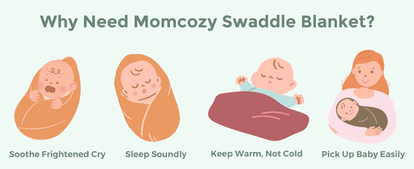 Breathable & Skin-Friendly 2-Layer Gauze Receiving Blankets, Swaddle Blanket for Baby Shower Gifts & Baby Registry Essentials Momcozy Muslin Swaddle Blankets, 3-Pack, Large 47"x47" Cuddle Buddies B0DRD4T9VZ