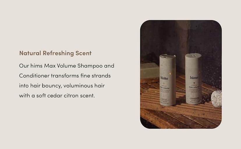 hims Max Volume Men's Shampoo & Conditioner Set - Volumizing Natural Shampoo and Conditioner for Men - Adds Volume, Shine & Bounce - Citrus Spice - 2 x 6.4 fl oz