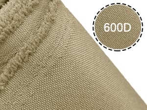 Waterproof Canvas Cloth Fabric by The Yard 60" W 600D Oxford Polyester Upholster Fabric Water Resistant Material for Outdoor Furniture Chair Cushion Cover DIY Sewing (1 Yard, Khaki)