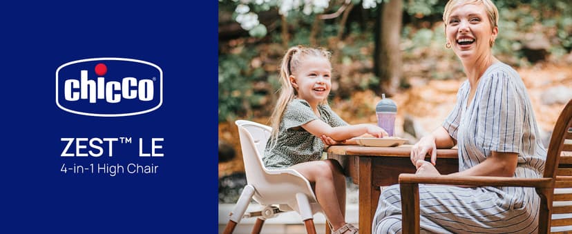 Chicco Zest LE 4-in-1 Folding High Chair, Feeding Chair, Toddler Chair and Youth Stool, Multi-Use Easy Clean High Chair, Chai/Beige