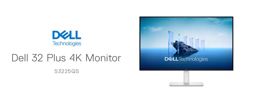Dell 32 Plus 4K Monitor - S3225QS - 31.5-inch 4K (3840 x 2160) up to 120Hz 16:9 Display, VA Panel, AMD FreeSync Premium, 99% sRGB, 95% DCI-P3, 1500:1 Contrast Ratio, Comfortview - Ash White