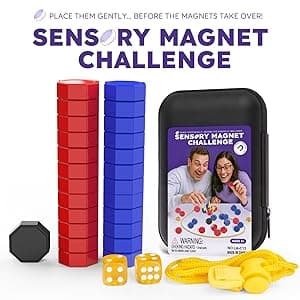 Magnetic Chess Game with Dice, 24 Stones & Black Troublemaker, Updated Family Board Games, Magnet Game with String,Magnetic Stones for Party, Travel & Camping, 2-4 Player Games for Kids & Adults