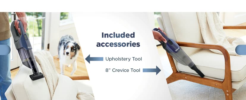 Shark Cyclone PET Handheld Vacuum with 8" Crevice Tool, HyperVelocity Suction, Navy Blue/Grey, CH701