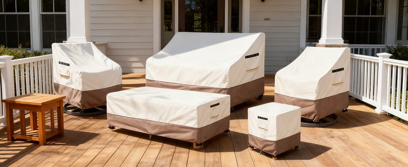 Patio Chair Covers Waterproof Heavy Duty Patio Furniture Covers, 33W x 35D x 36H Inches Swivel Outdoor Chair Cover 2 Pack (Beige)