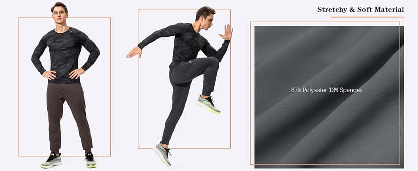 G Gradual Men's Sweatpants with Zipper Pockets Athletic Pants Traning Track Pants Joggers for Men Soccer, Running, Workout